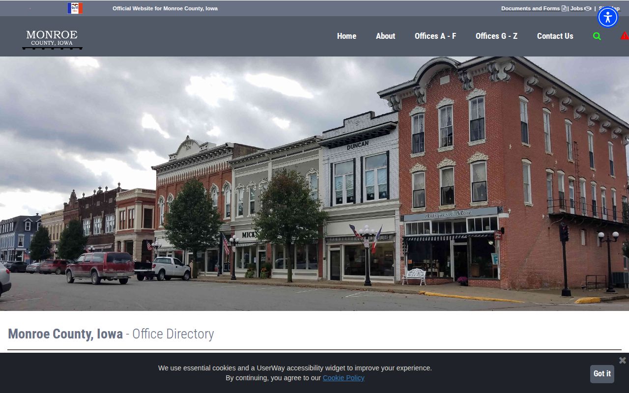 Monroe County official directory showing sheriff and court contacts